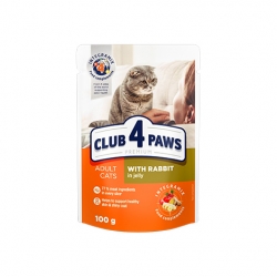 CLUB 4 PAWS PREMIUM DLA DOROSŁYCH KOTÓW Z KRÓLIKIEM W GAL. 100G